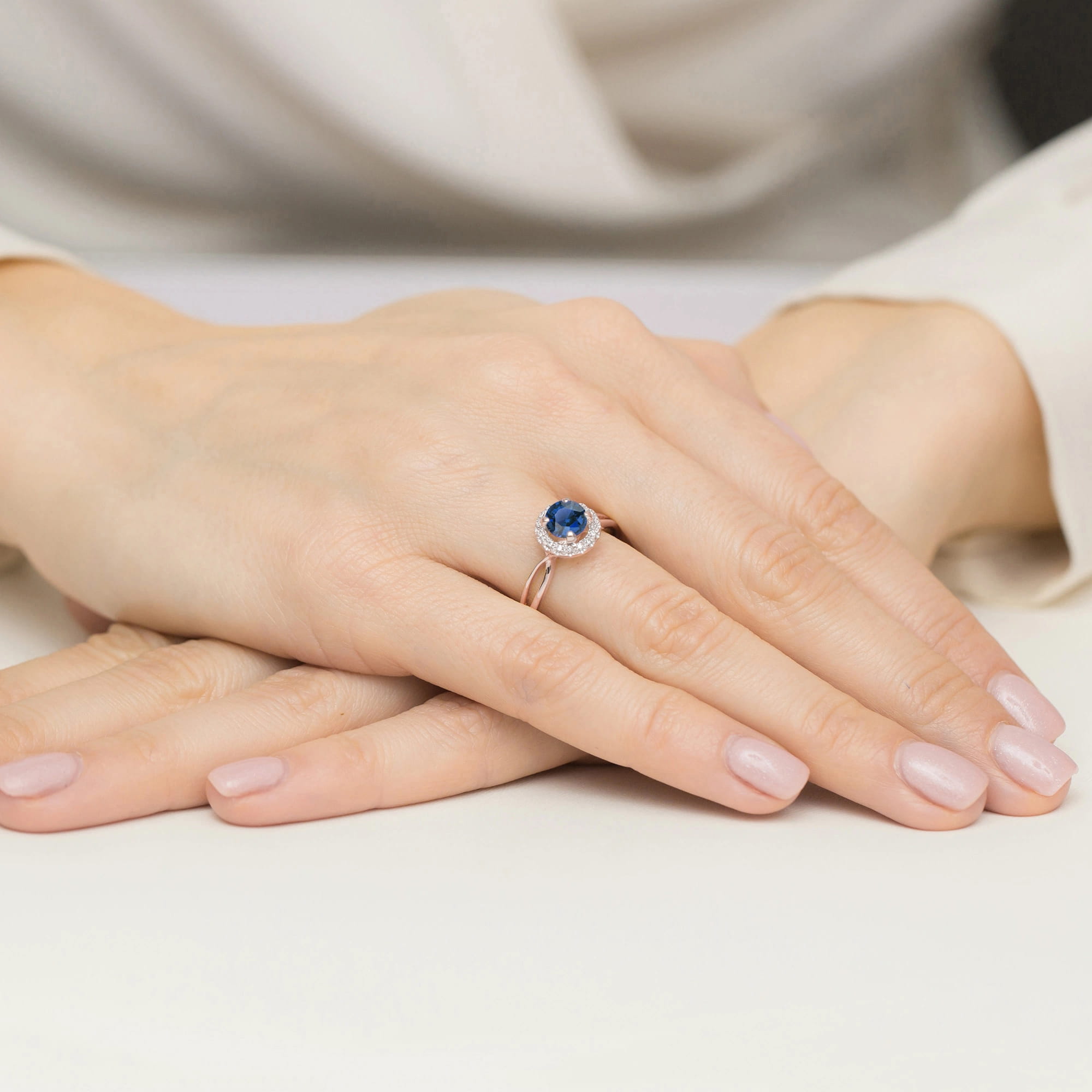 Pierścionek Szafir 1,00ct różowe złoto 5 Pierścionek Szafir 1,00ct różowe złoto - obrazek 4