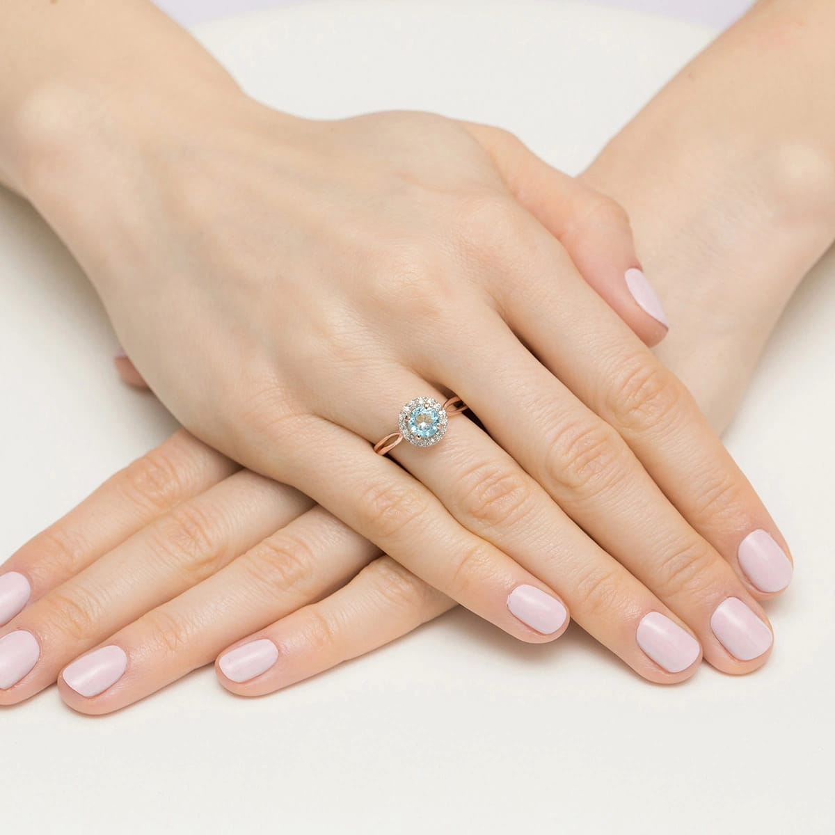 Pierścionek Topaz 0,80ct różowe złoto 5 Pierścionek Topaz 0,80ct różowe złoto - obrazek 4