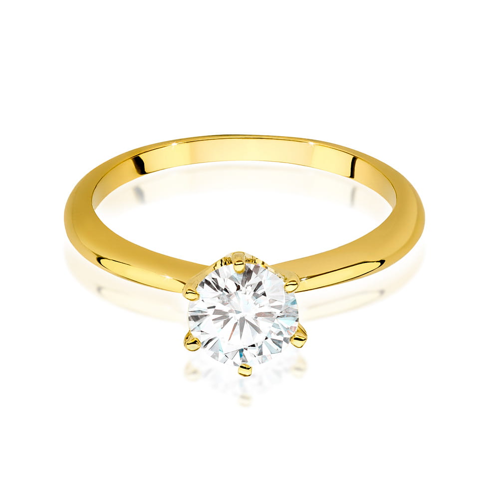Pierścionek Diament 1,00ct żółte złoto 3 00ct żółte złoto Jubiler Kraków BigDIAMOND