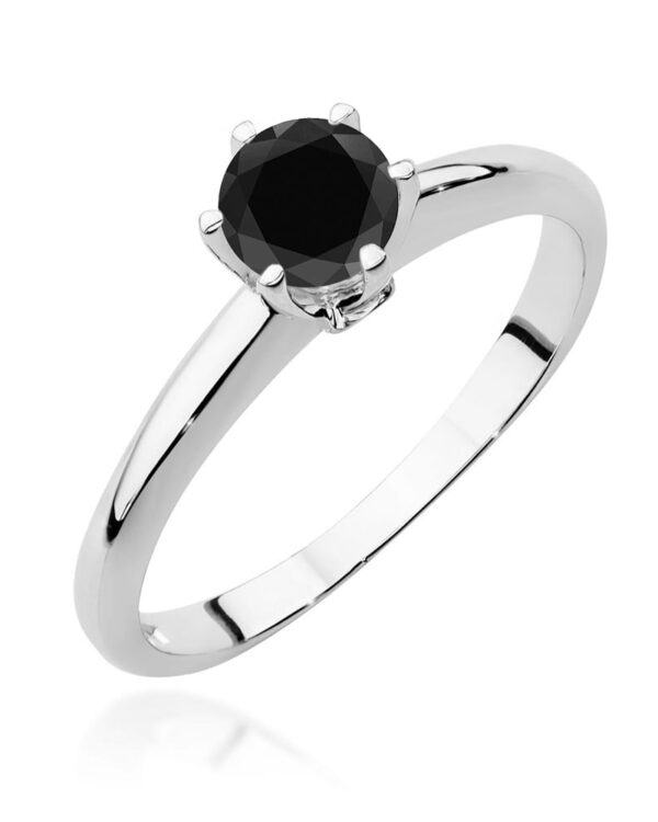 Pierścionek W557 Czarny Diament 0