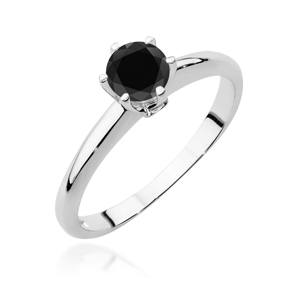 Pierścionek W557 Czarny Diament 0