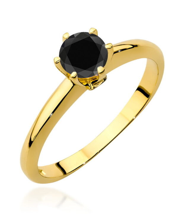 Pierścionek W557 Czarny Diament 0