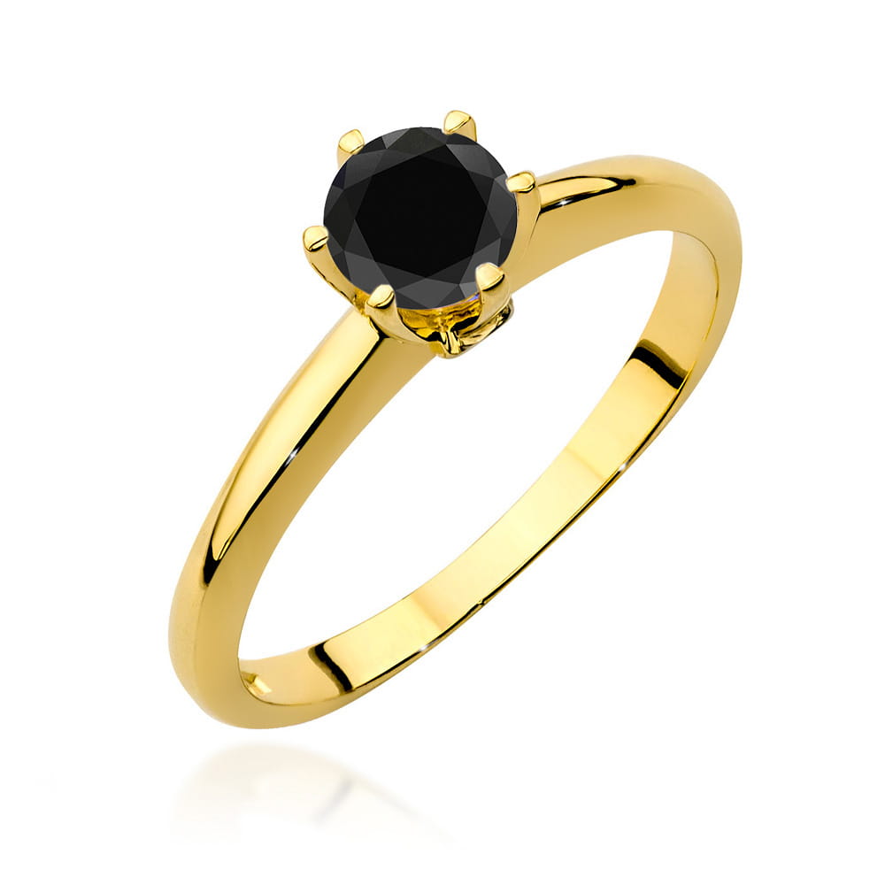 Pierścionek W557 Czarny Diament 0