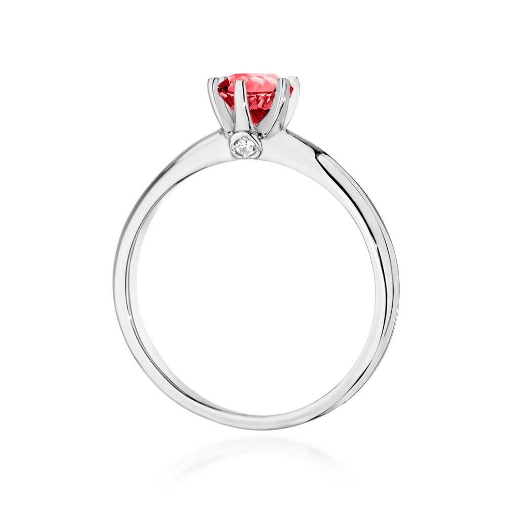 Pierścionek Rubin 0,60ct białe złoto 4 Pierścionek Rubin 0,60ct białe złoto - obrazek 3
