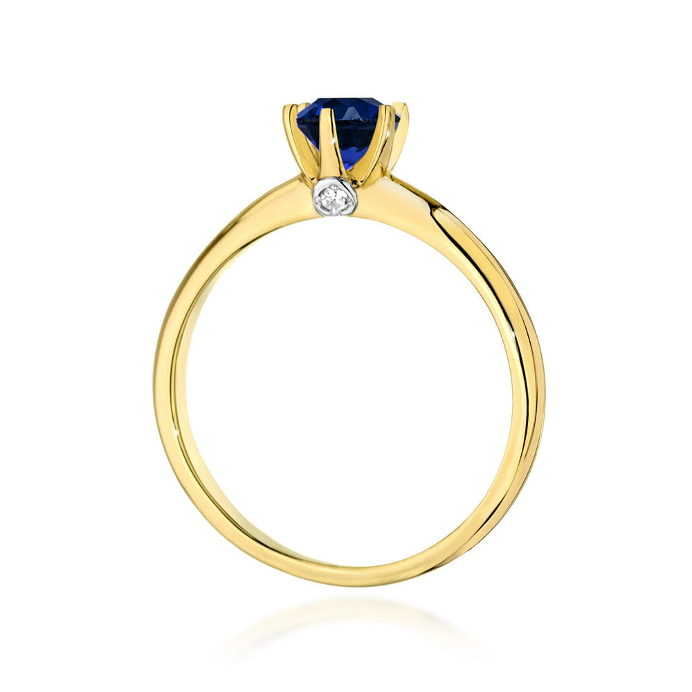 Pierścionek Szafir 0,50ct żółte złoto 4 Pierścionek Szafir 0,50ct żółte złoto - obrazek 3