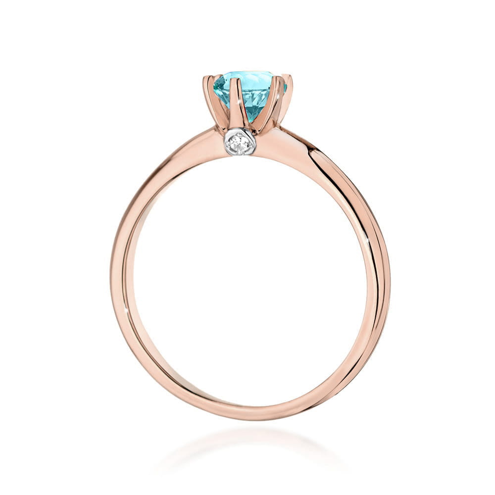 Pierścionek Topaz 0,50ct różowe złoto 4 Pierścionek Topaz 0,50ct różowe złoto - obrazek 3