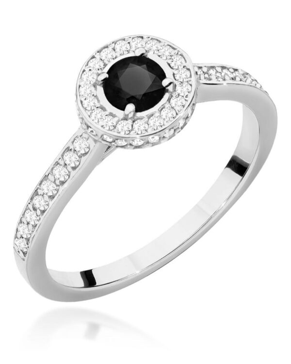 Pierścionek W559 Czarny Diament 0