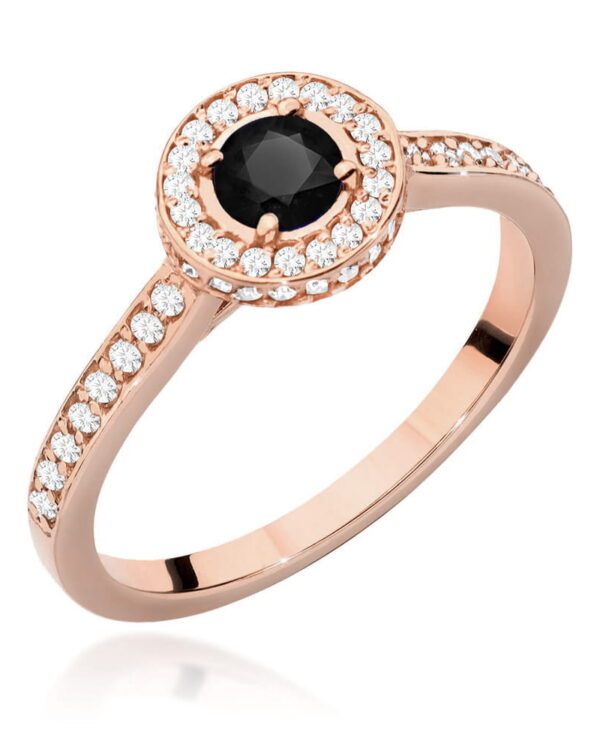 Pierścionek W559 Czarny Diament 0