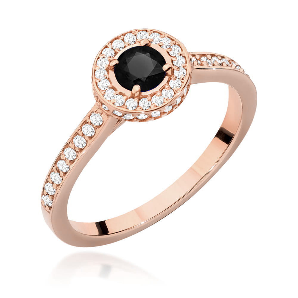 Pierścionek W559 Czarny Diament 0