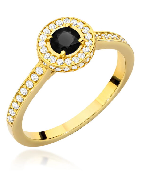 Pierścionek W559 Czarny Diament 0