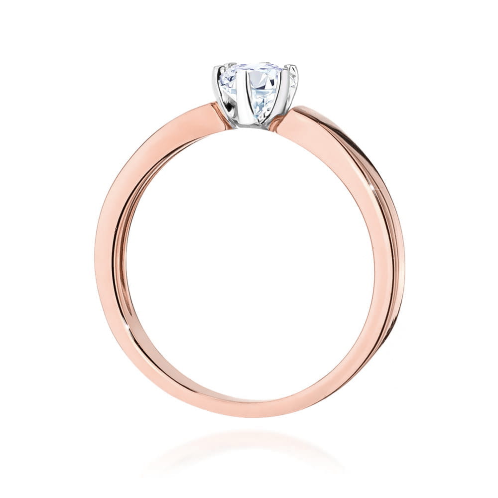 Pierścionek Diament 0,25ct różowe złoto 4 Pierścionek Diament 0,25ct różowe złoto - obrazek 3