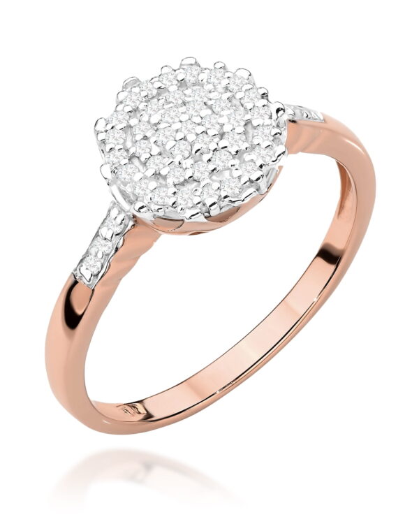Pierścionek W565 z diamentami różowe złoto Jubiler Kraków BigDIAMOND