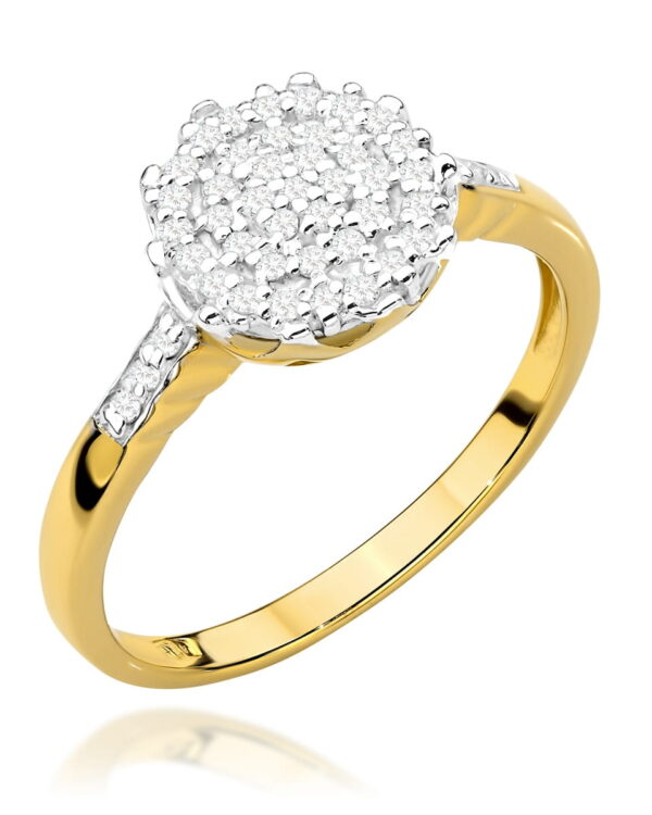 Pierścionek W565 z diamentami żółte złoto Jubiler Kraków BigDIAMOND