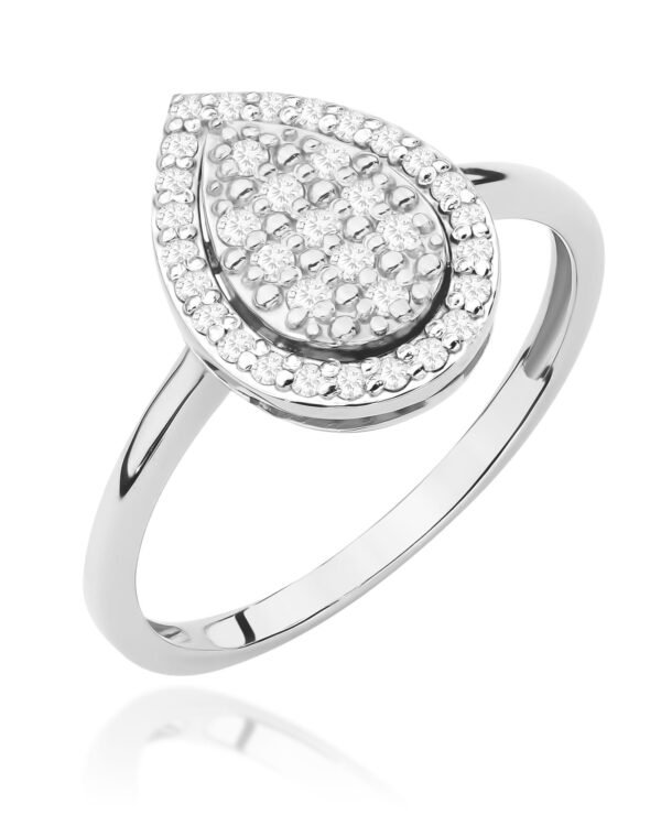 Pierścionek W571 z diamentami białe złoto Jubiler Kraków BigDIAMOND