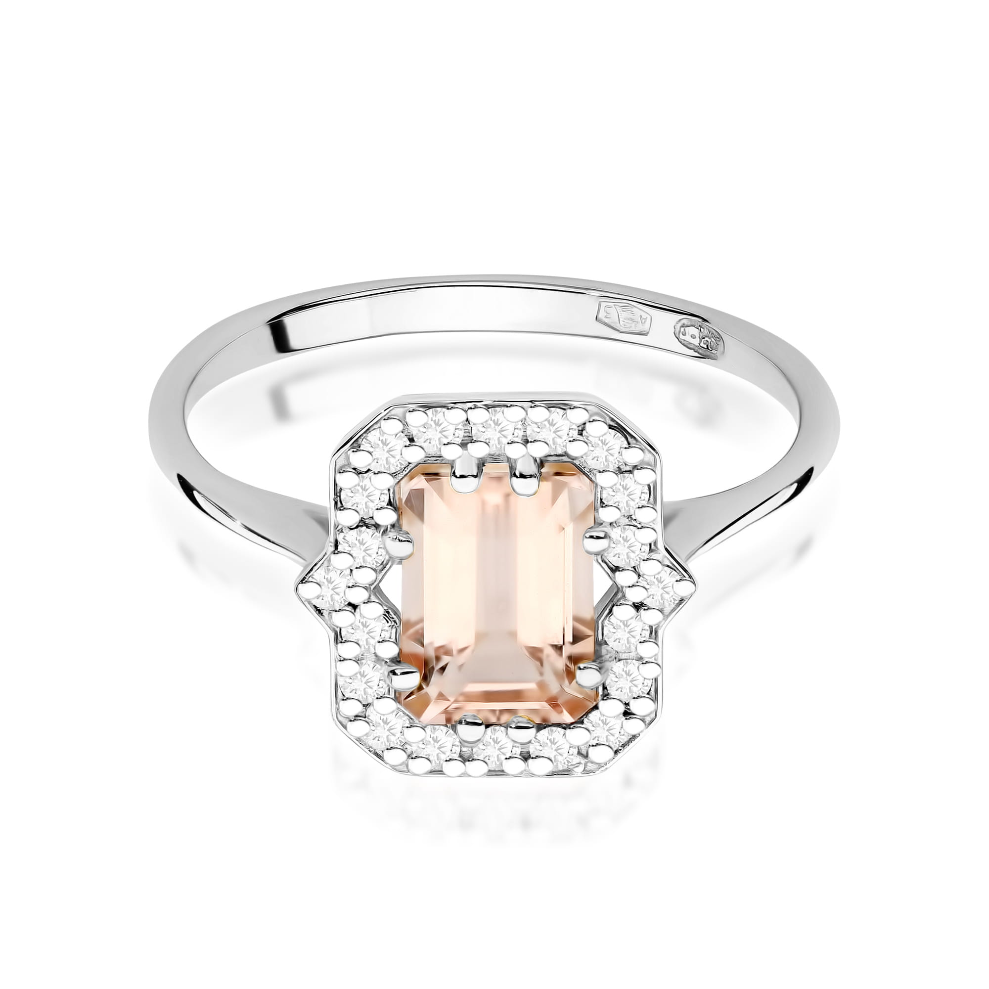 Pierścionek Morganit 1,00ct białe złoto 3 00ct białe złoto Jubiler Kraków BigDIAMOND
