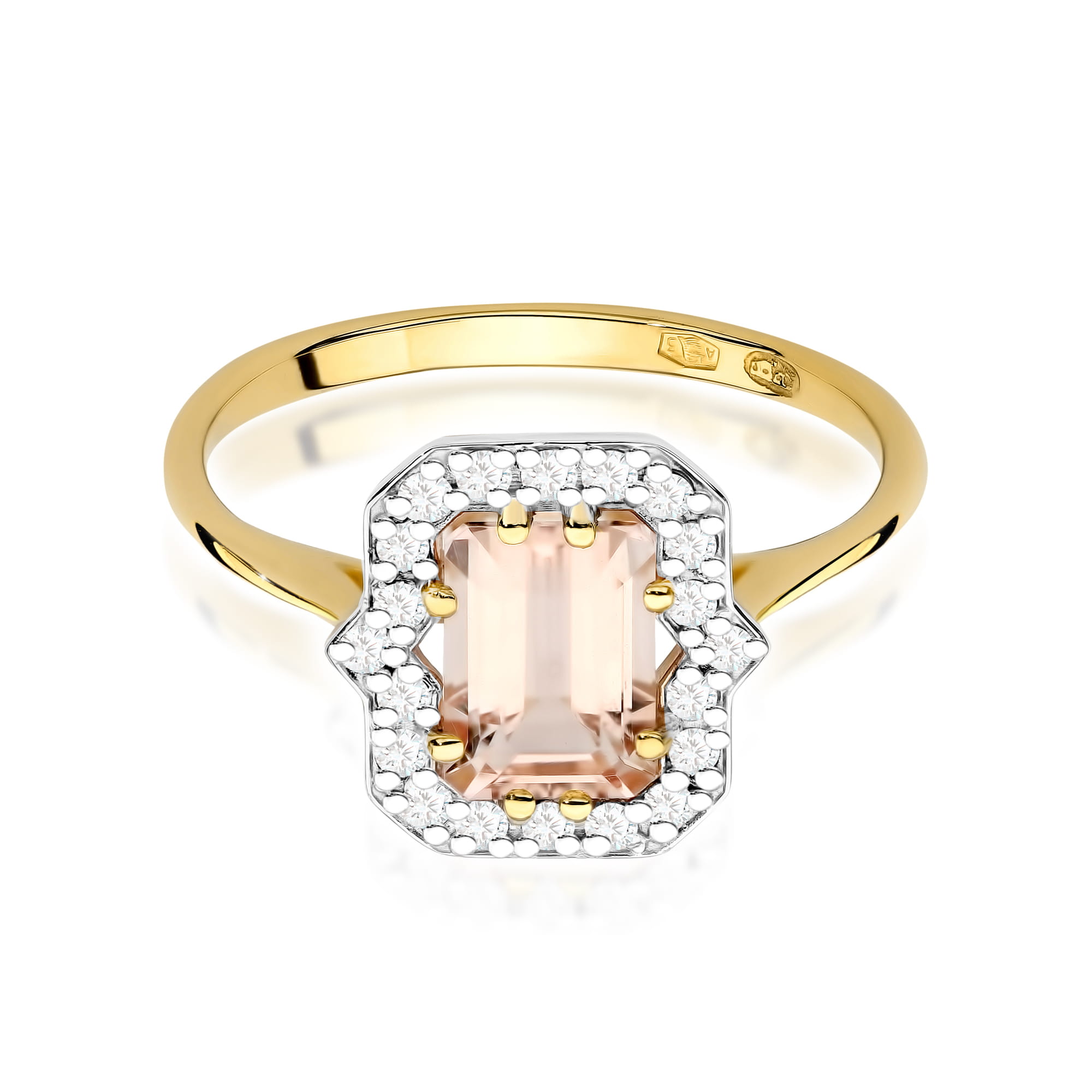 Pierścionek Morganit 1,00ct żółte złoto 3 00ct żółte złoto Jubiler Kraków BigDIAMOND