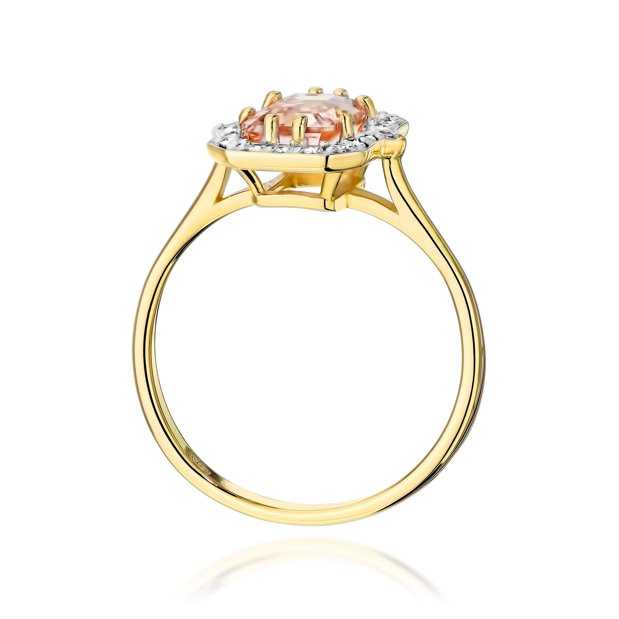 Pierścionek Morganit 1,00ct żółte złoto 4 Pierścionek Morganit 1,00ct żółte złoto - obrazek 3