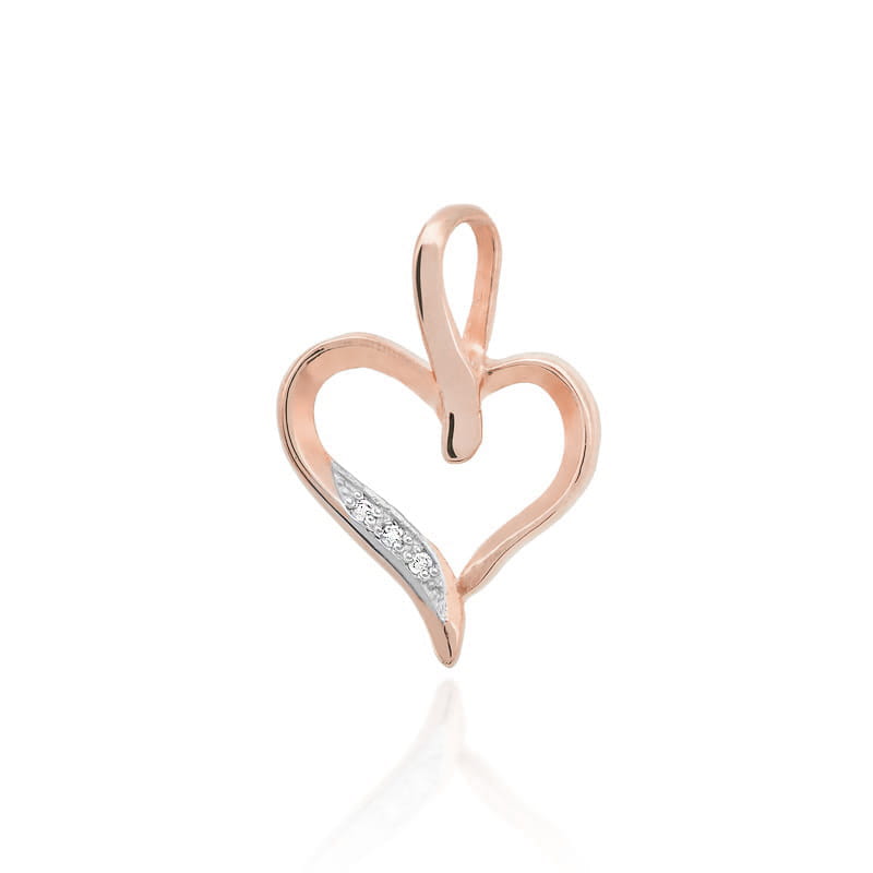Zawieszka S006 z diamentami różowe złoto Jubiler Kraków BigDIAMOND