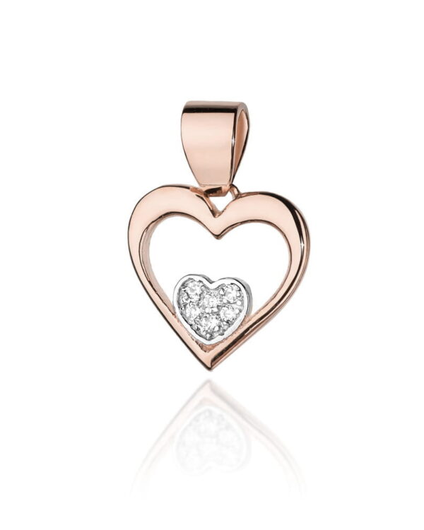 Zawieszka S022 z diamentami różowe złoto Jubiler Kraków BigDIAMOND