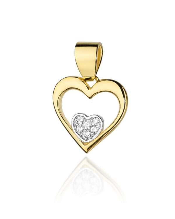 Zawieszka S022 z diamentami żółte złoto Jubiler Kraków BigDIAMOND