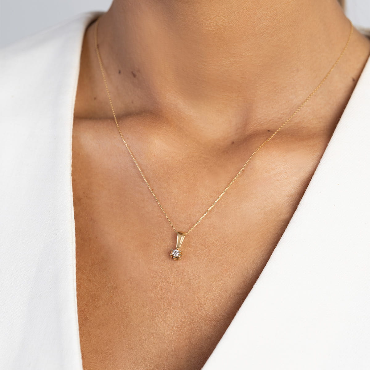 Zawieszka Diament Laboratoryjny 0,10ct żółte złoto 3 10ct żółte złoto Jubiler Kraków BigDIAMOND