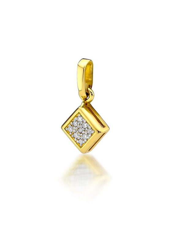 Zawieszka Z036 z diamentami żółte złoto Jubiler Kraków BigDIAMOND