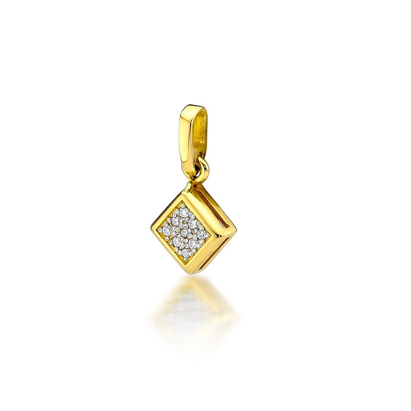 Zawieszka Z036 z diamentami żółte złoto Jubiler Kraków BigDIAMOND