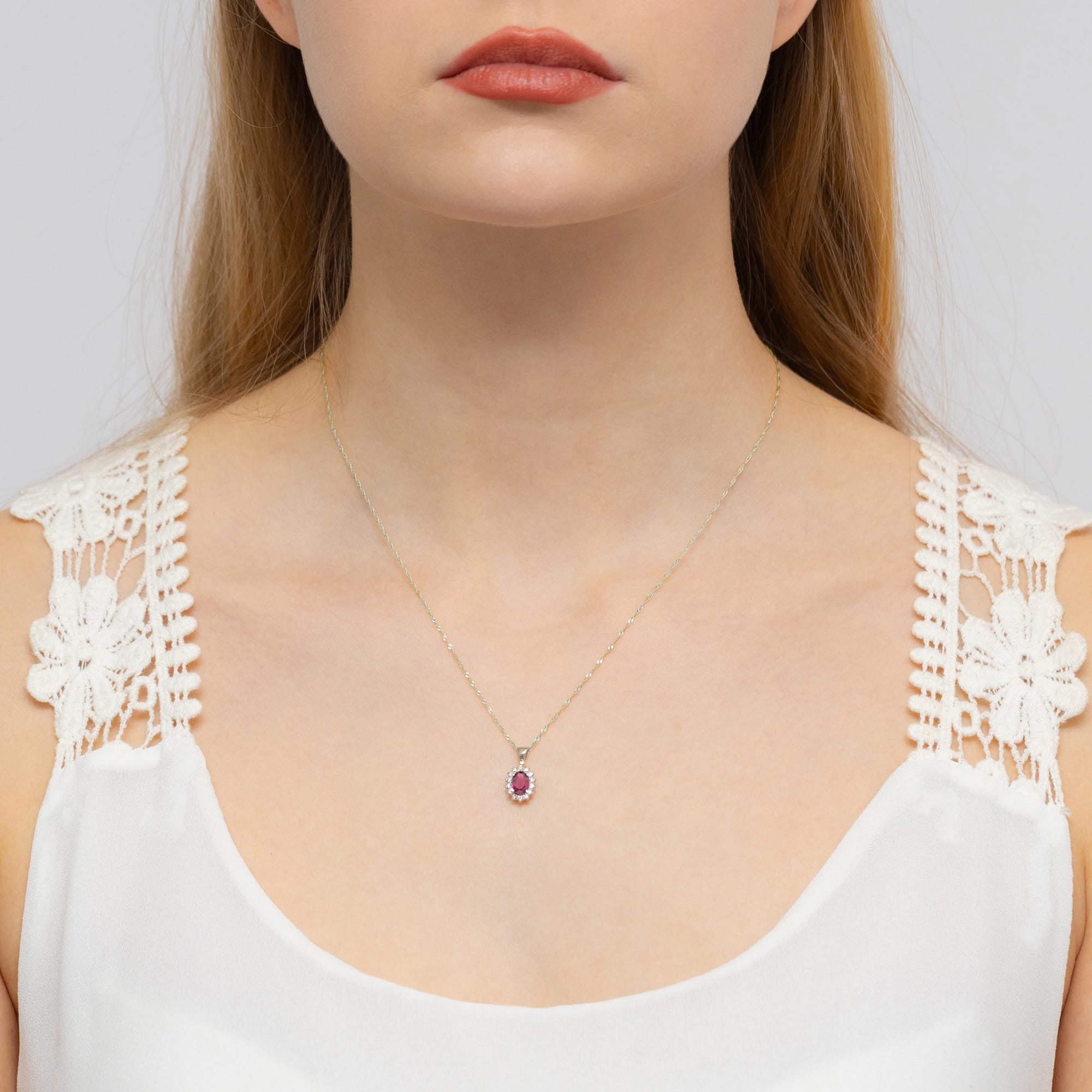Zawieszka Rubin 0,60ct białe złoto 3 60ct białe złoto Jubiler Kraków BigDIAMOND