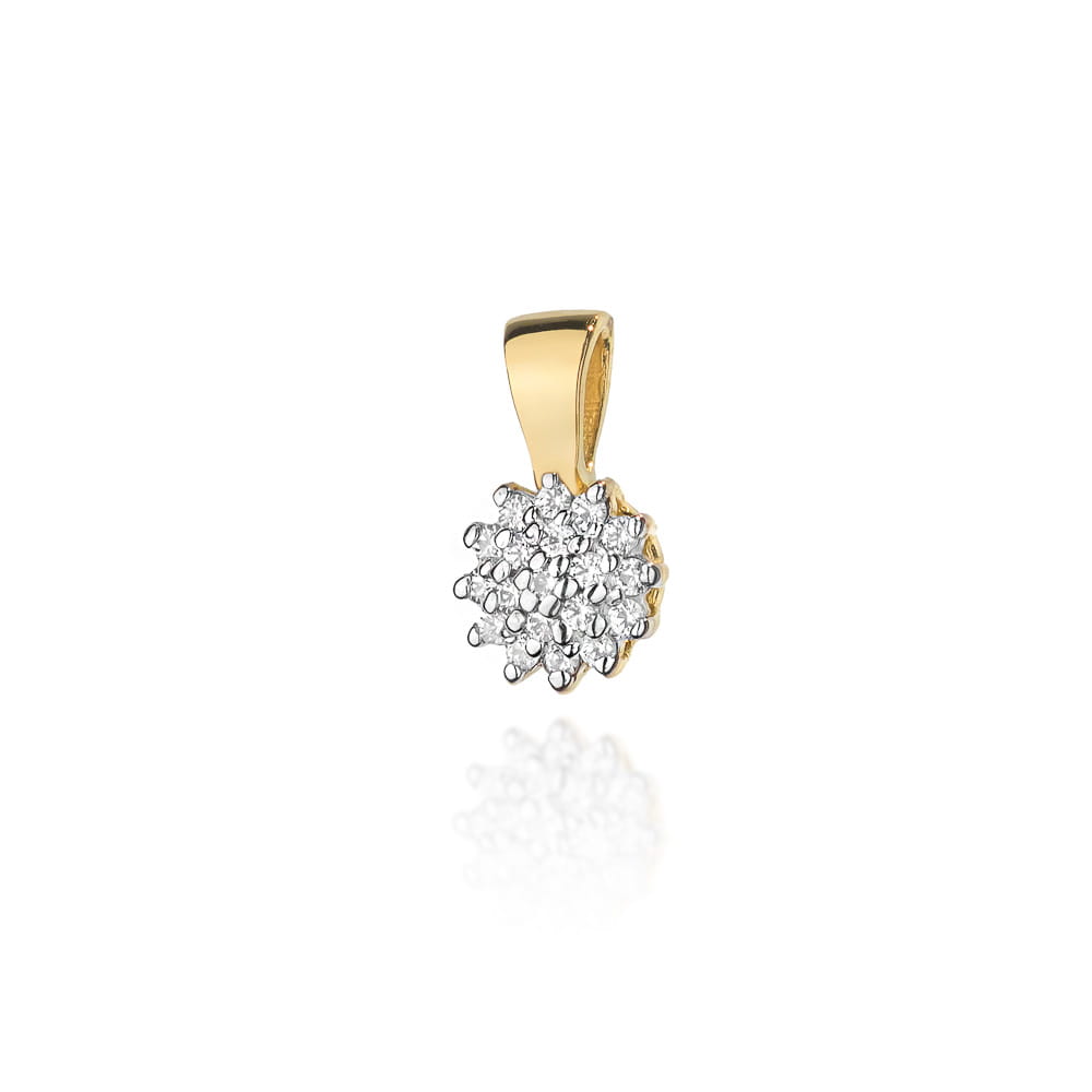 Zawieszka Z401 z diamentami żółte złoto Jubiler Kraków BigDIAMOND