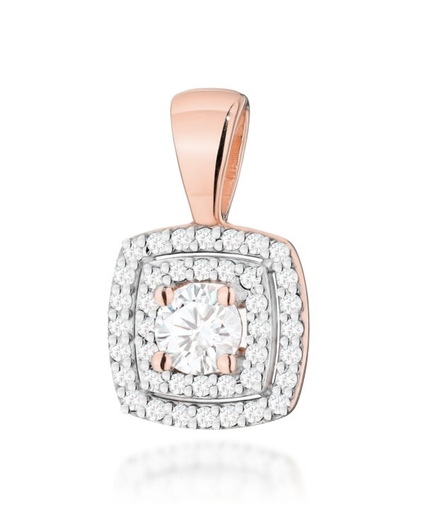 Zawieszka Z506 z diamentami różowe złoto Jubiler Kraków BigDIAMOND