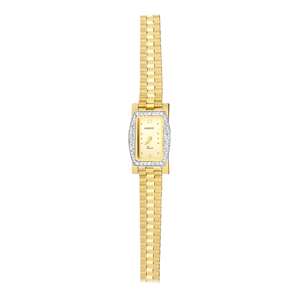 Złoty damski zegarek z diamentami VS2/G Geneve Jubiler Kraków BigDIAMOND