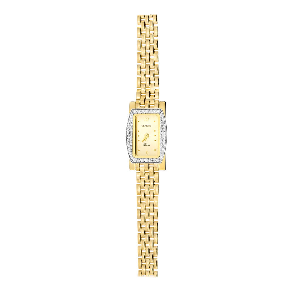 Złoty damski zegarek z diamentami VS2/G Geneve Jubiler Kraków BigDIAMOND
