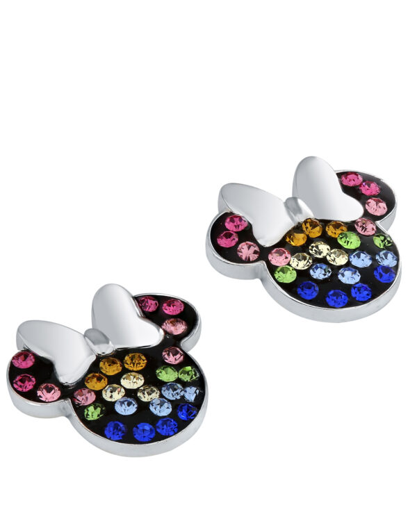 Kolczyki Disney Mickey Minnie srebro 925 – tęczowe cyrkonie – BigDIAMOND Jubiler Kraków