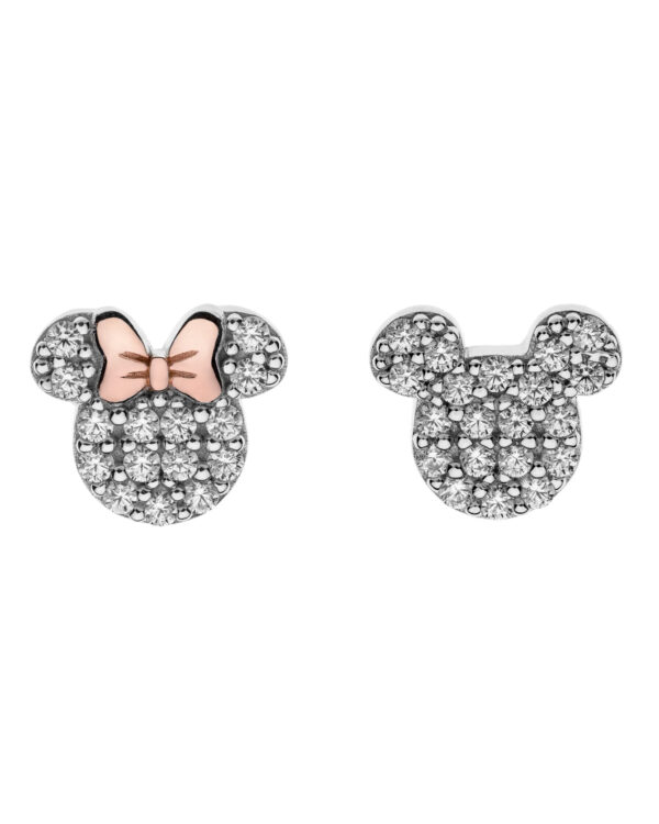 Kolczyki Disney Minnie i Mickey z cyrkoniami – komplet dla dzieci