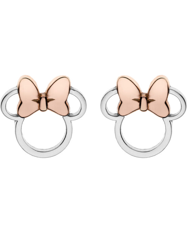 Kolczyki Disney Minnie srebro 925 z różowym złoceniem – BigDIAMOND Kraków