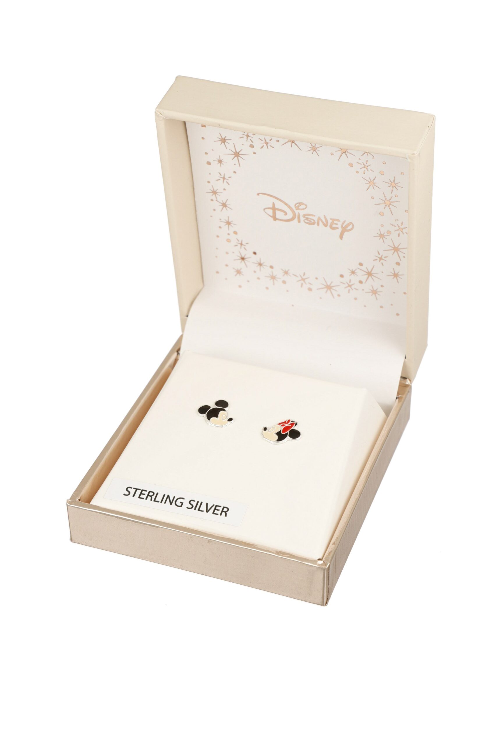 Srebrne dziecięce kolczyki Minnie Mouse w eleganckim pudełku Disney