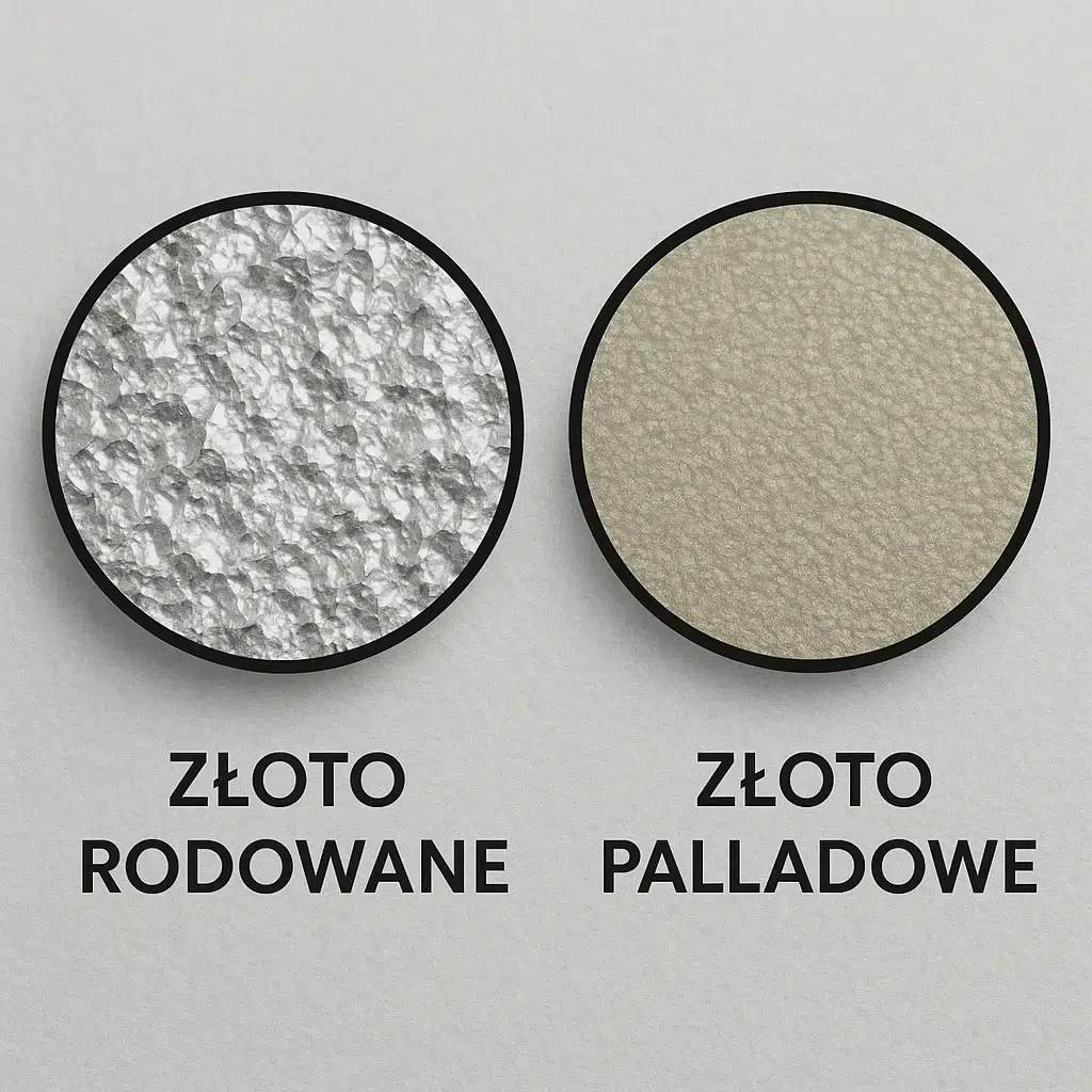 Porównanie złota rodowanego i palladowego pod mikroskopem