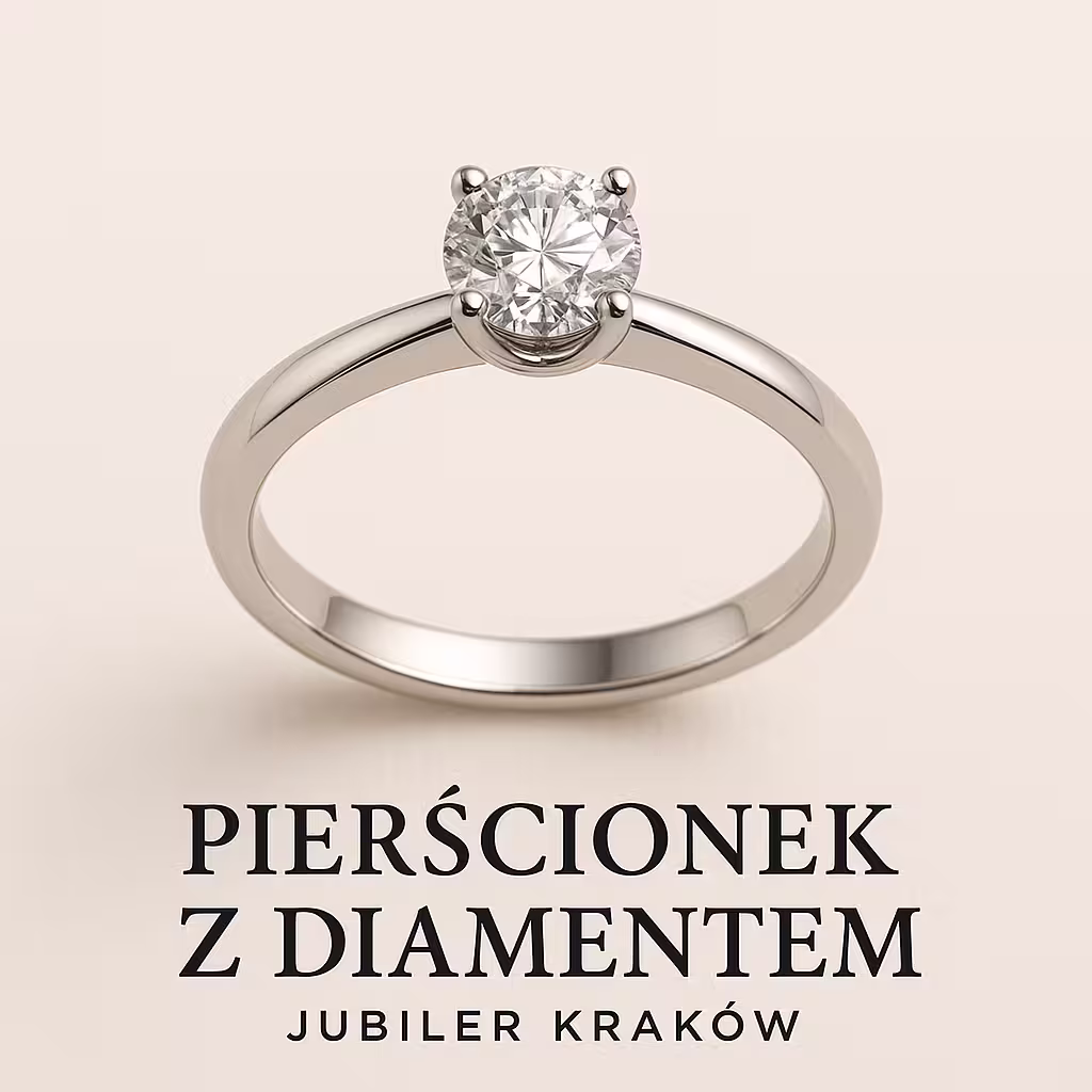 Pierścionek z diamentem – prezent na rocznicę ślubu, Jubiler Kraków