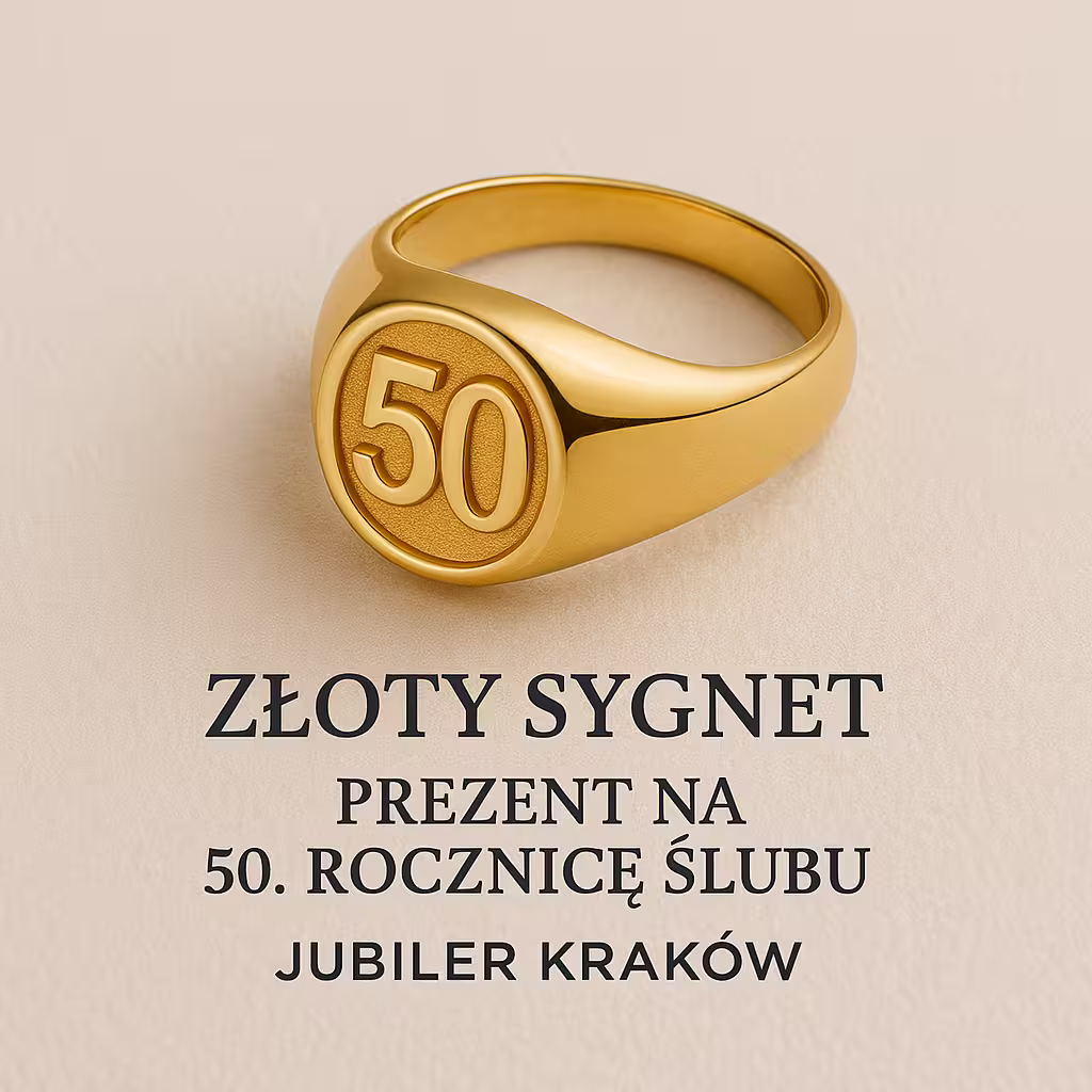 Złoty sygnet – prezent na 50. rocznicę ślubu, Jubiler Kraków